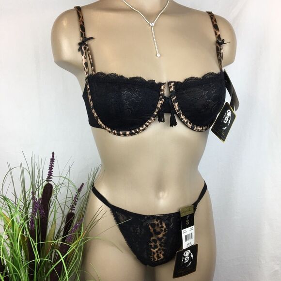 Marilyn Monroe Animal Print Bra & Thong SET 34B - Picture 1 of 10